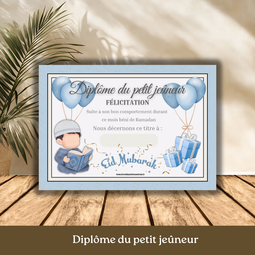 Diplôme du bon comportement du petit Jeûneur